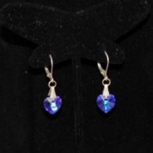 Purple Heart Shape Earrings